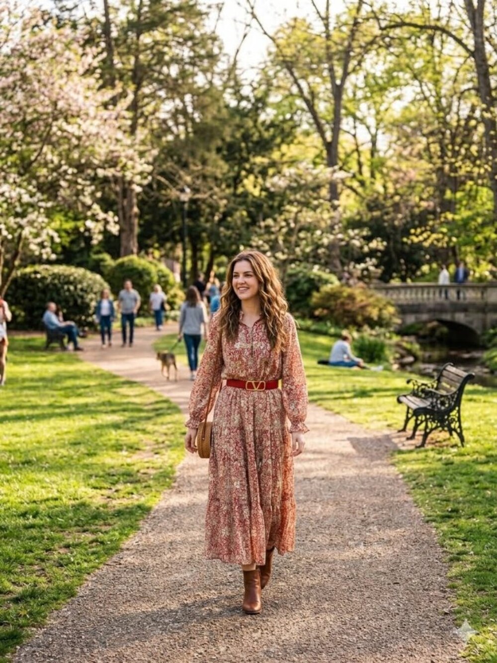 Free People Feeling Groovy Maxi Dress Red Floral Boho Style Sz M